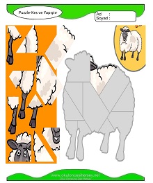 Puzzle Kes Yapıştır Çalışma Sayfaları